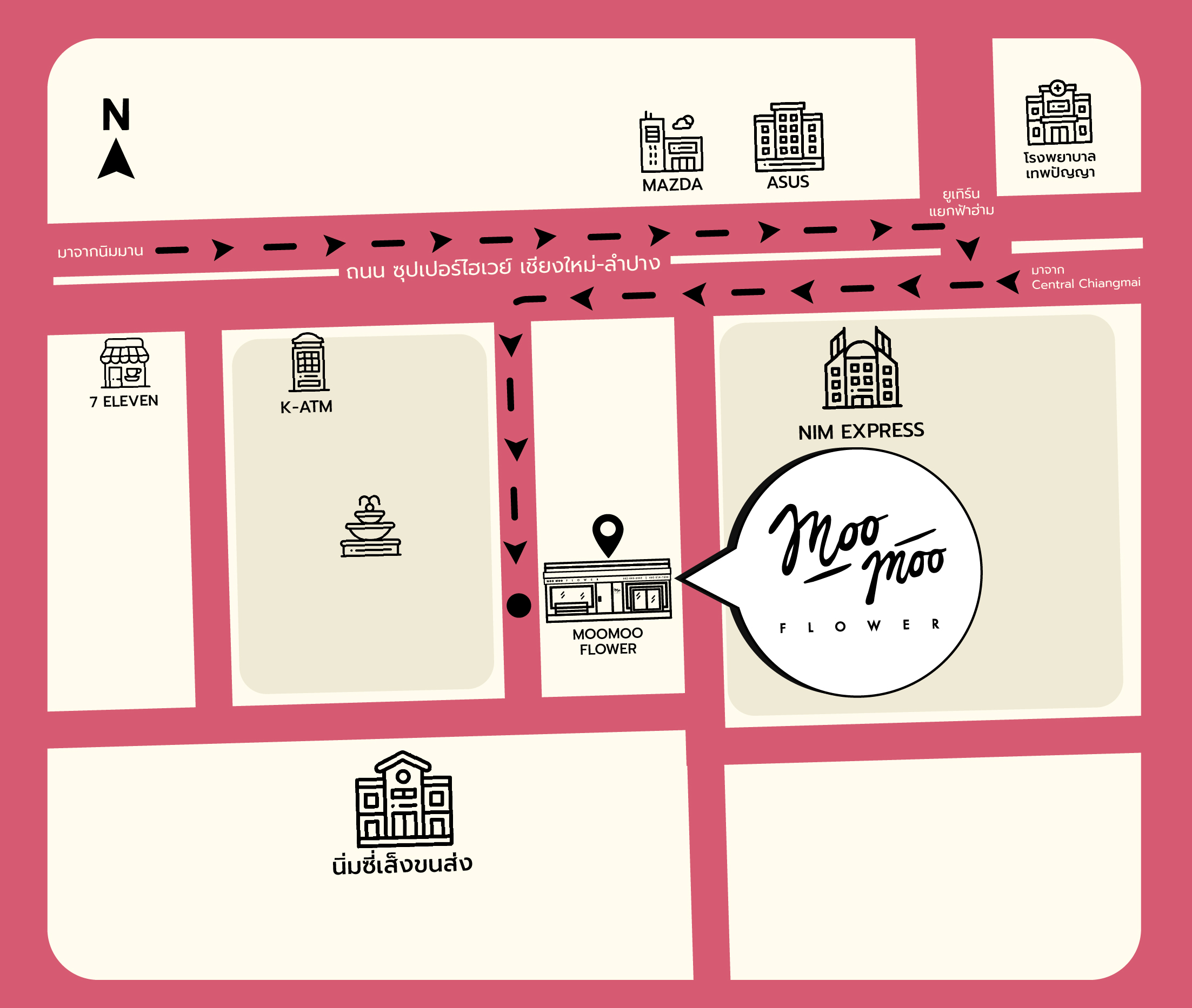 แผนที่ร้าน MooMoo Flower
